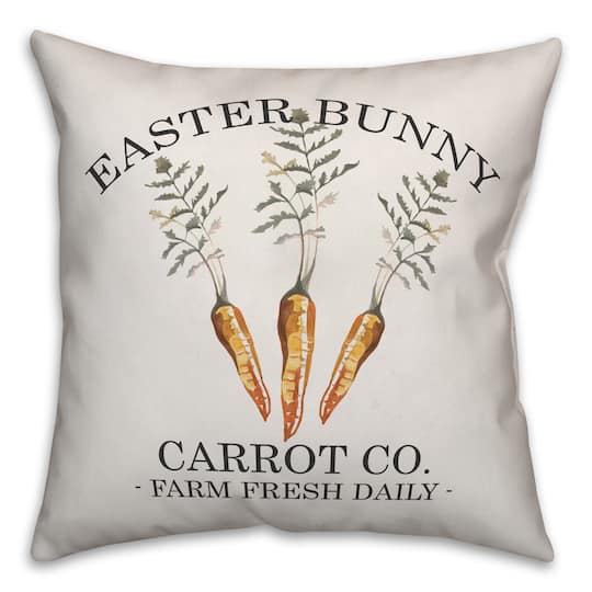 Easter Bunny Carrot Co. Throw Pillow